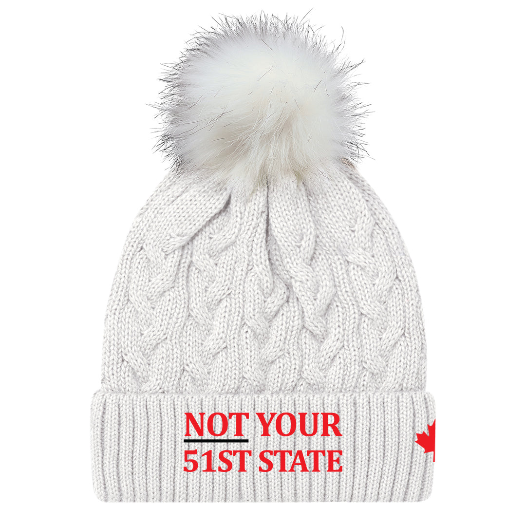 Not Your 51st State Adult Cuffed Knit Toque with Pom