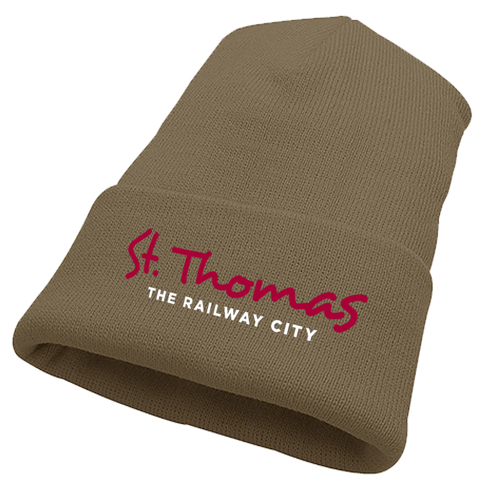St. Thomas Adult Primary Acrylic Cuffed Knit Toque - Camel