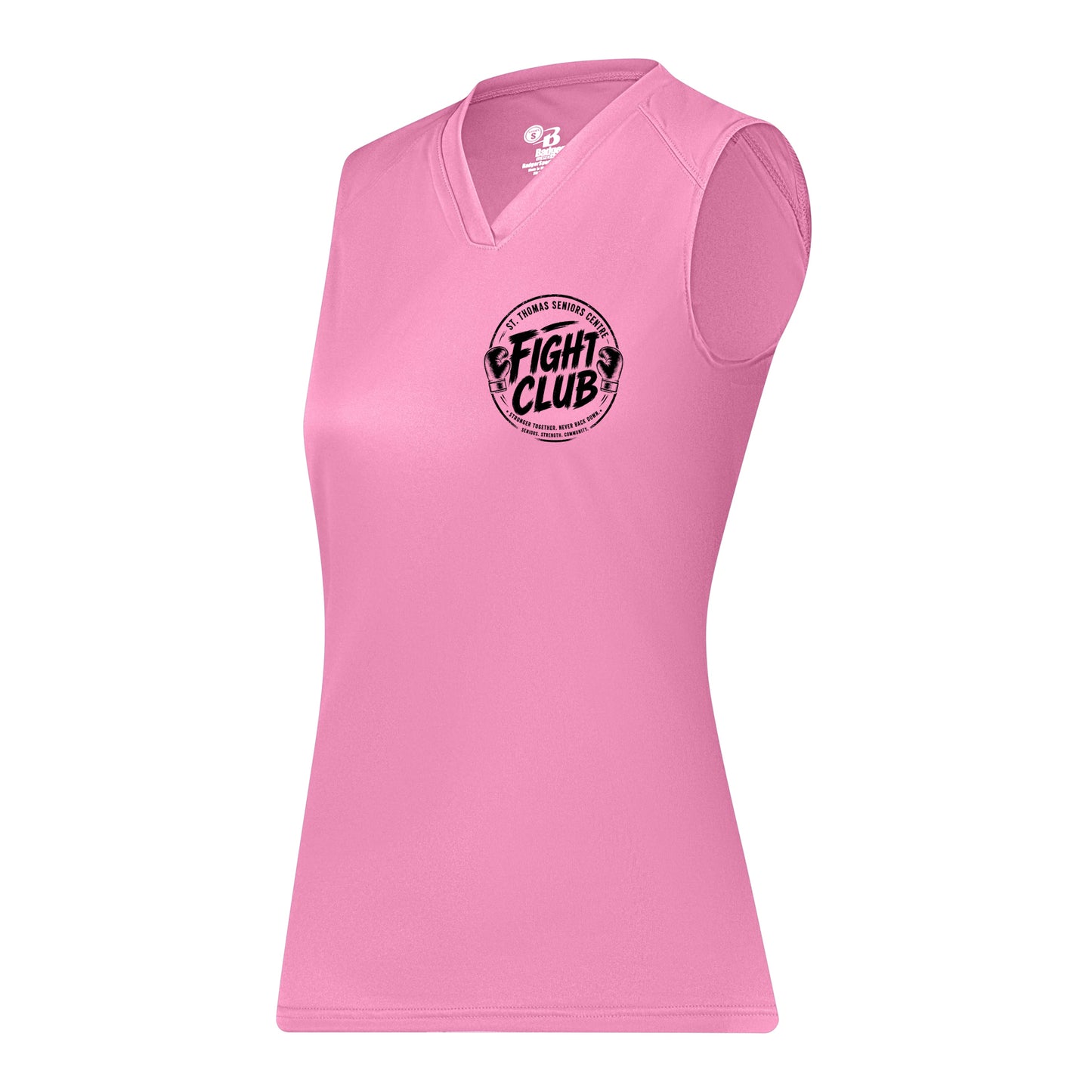 St. Thomas Seniors Centre Fight Club Ladies' Performance Sleeveless Tee - Pink