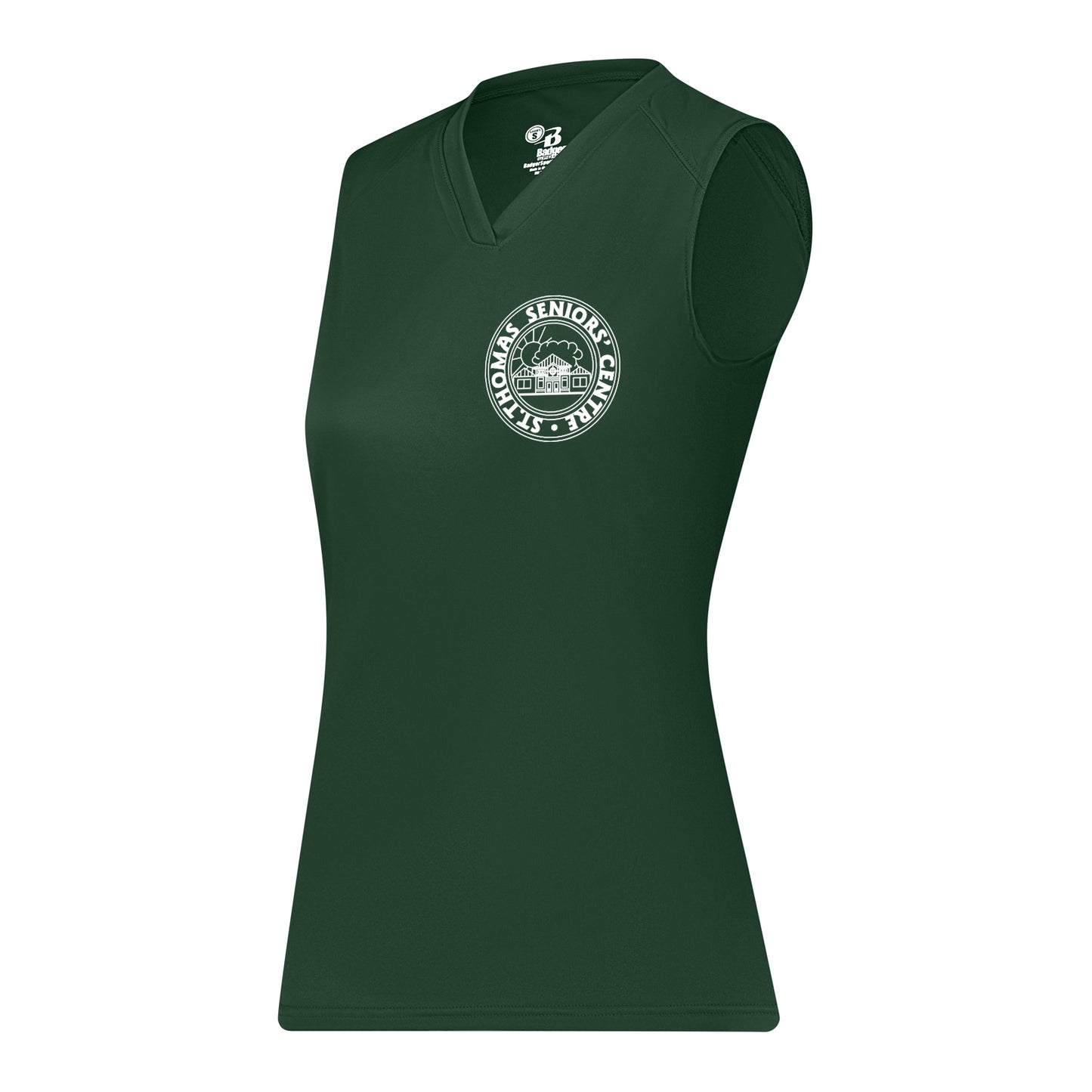 St. Thomas Seniors Centre Ladies' Performance Sleeveless Tee - Forest Green