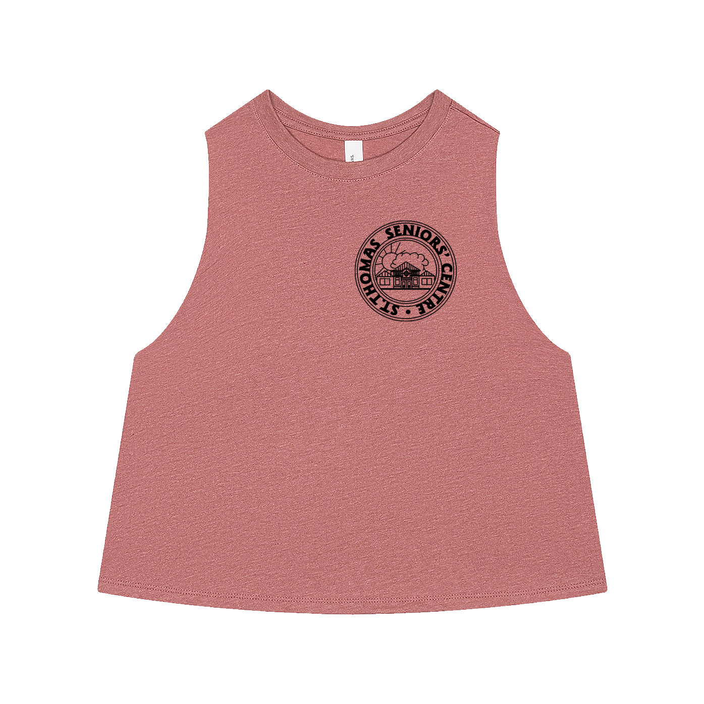 St. Thomas Seniors Centre Ladies' Racerback Cropped Tank - Heather Mauve