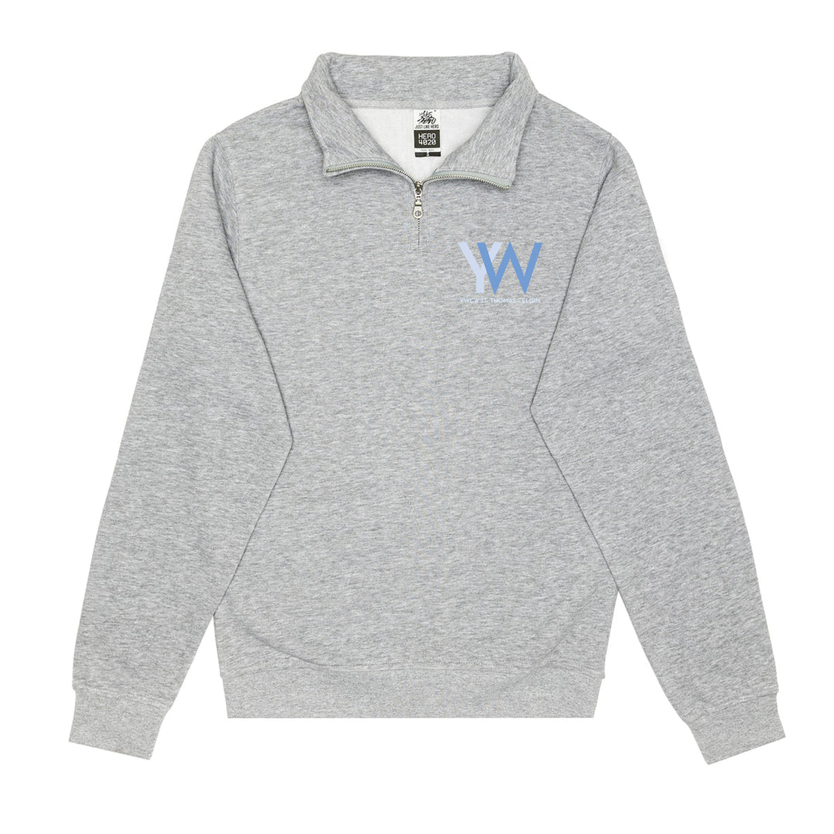 YWCA St. Thomas - Elgin Adult Quarter Zip Sweatshirt - Sport Grey