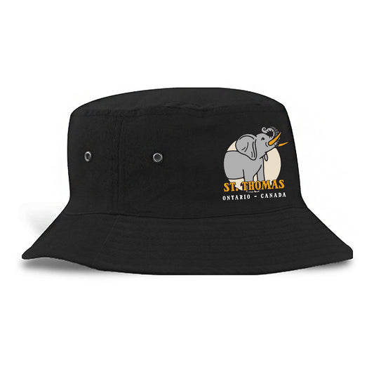 St. Thomas Adult Jumbo Brushed Cotton Twill Bucket Hat - Black
