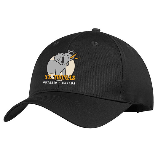 St. Thomas Adult Jumbo Cotton Twill Adjustable Cap - Black