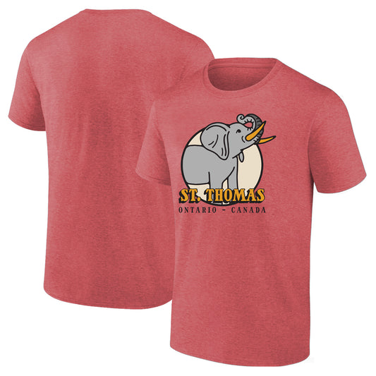 St. Thomas Adult Jumbo Short Sleeve T-Shirt - Heather Scarlet Red