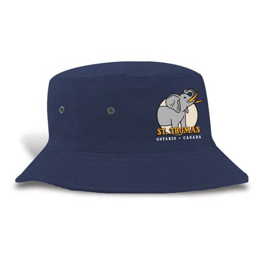 St. Thomas Adult Jumbo Brushed Cotton Twill Bucket Hat - Navy