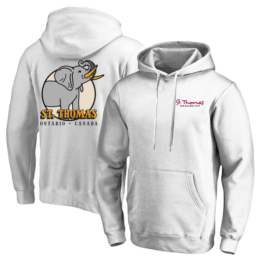 St. Thomas Adult Jumbo Hooded Sweatshirt - White