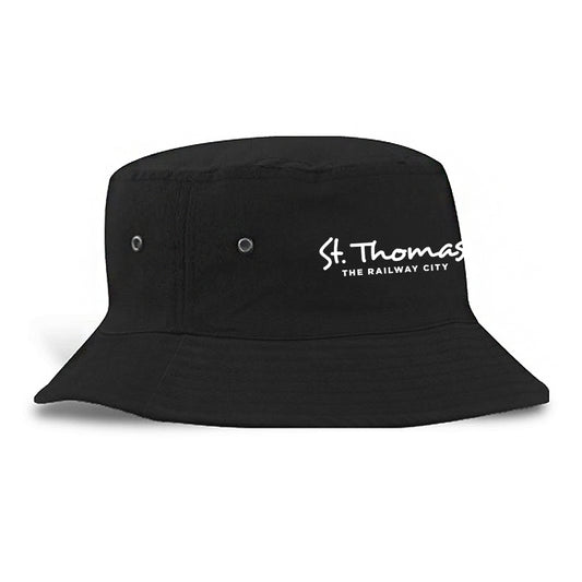 St. Thomas Adult Primary Brushed Cotton Twill Bucket Hat - Black