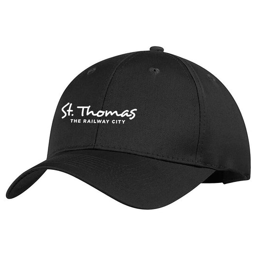 St. Thomas Adult Primary Cotton Twill Adjustable Cap - Black