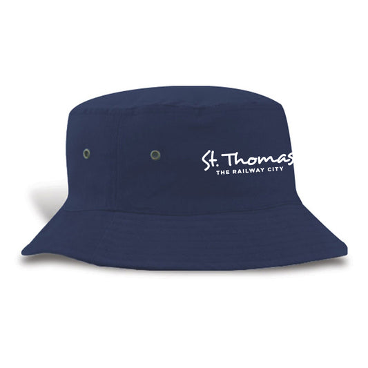 St. Thomas Adult Primary Brushed Cotton Twill Bucket Hat - Navy