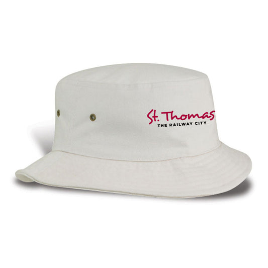 St. Thomas Adult Primary Brushed Cotton Twill Bucket Hat - Stone
