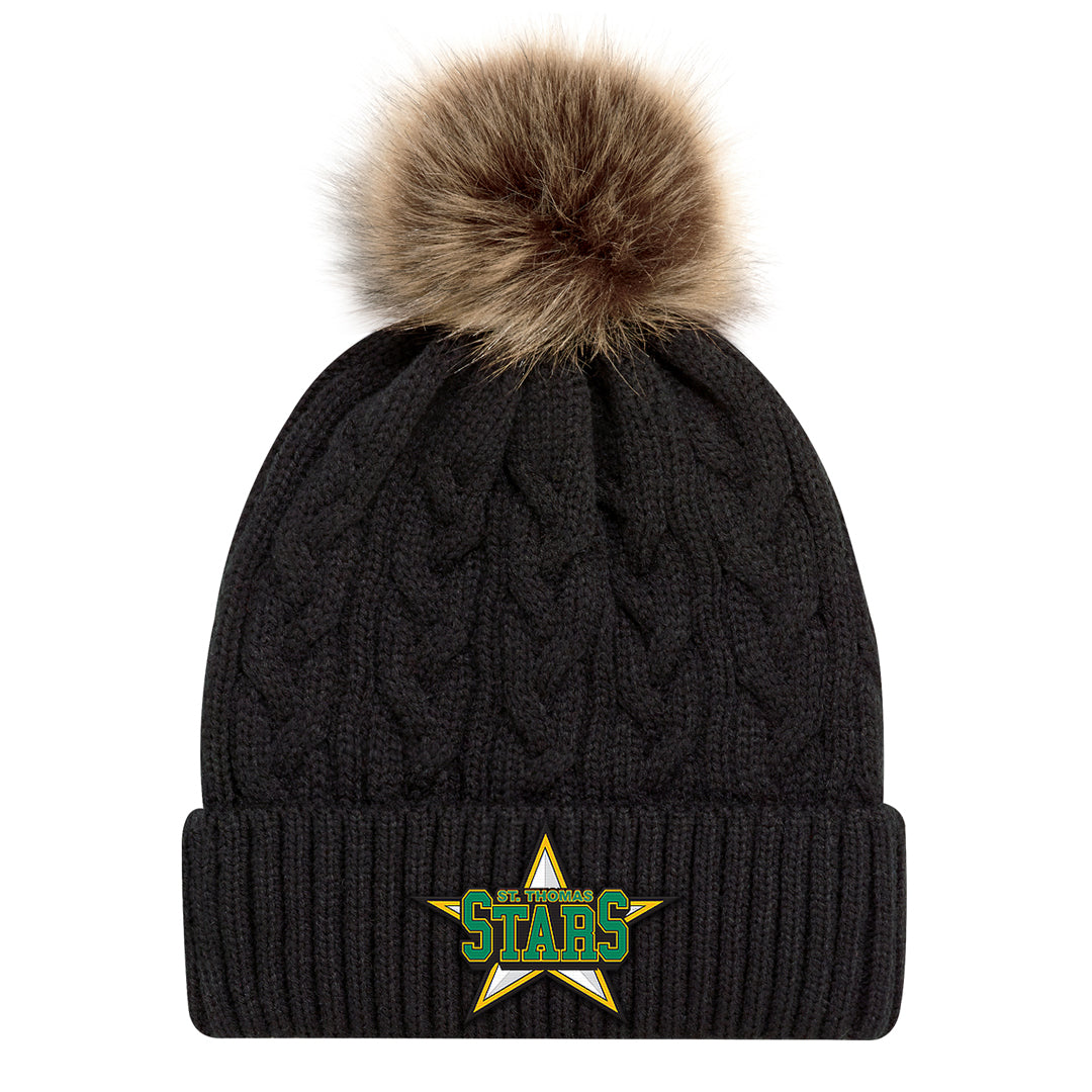 St. Thomas Stars Adult Primary Cuffed Knit Toque with Pom