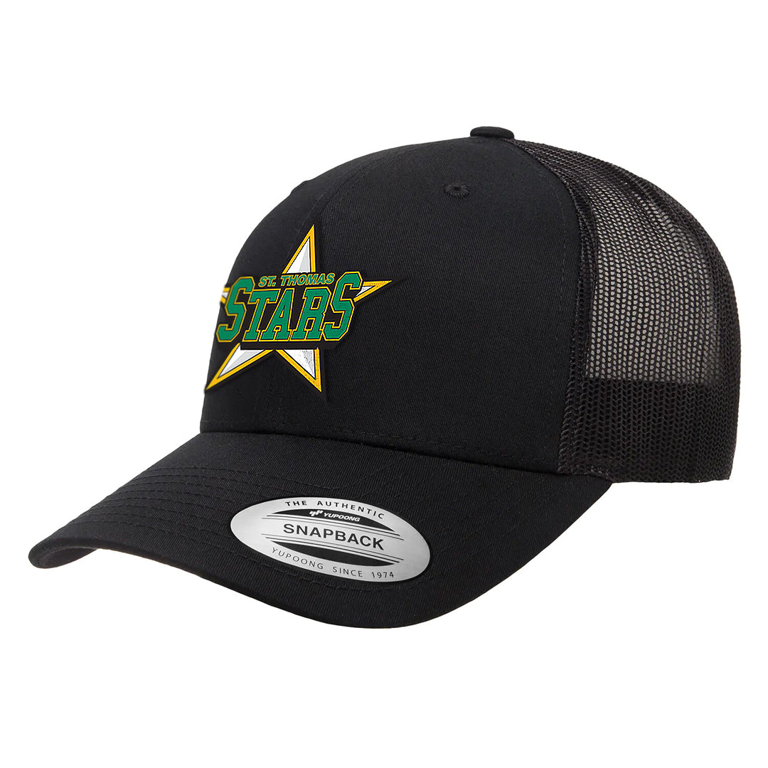 St. Thomas Stars Adult Primary Retro Trucker Cap - Black