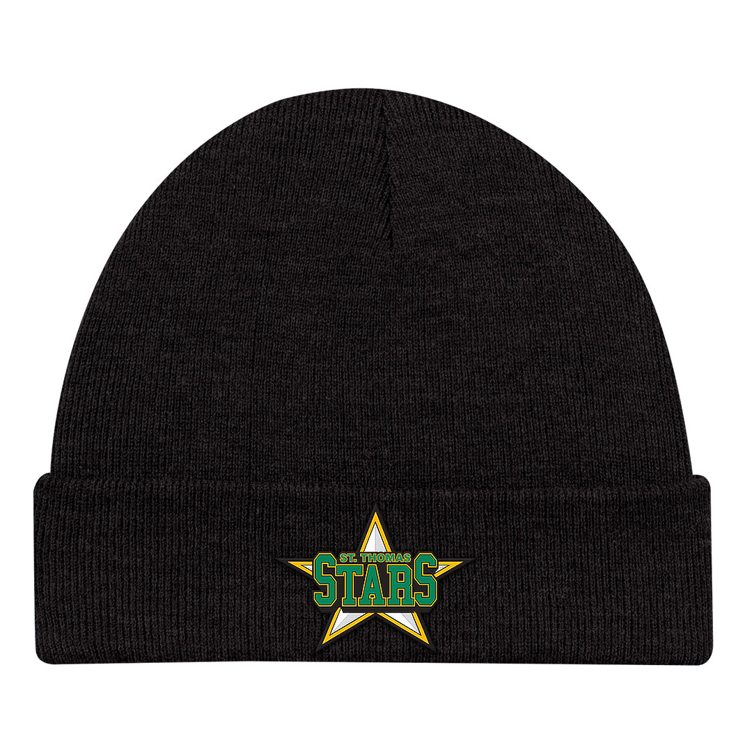 St. Thomas Stars Adult Primary Cuffed Knit Toque - Black