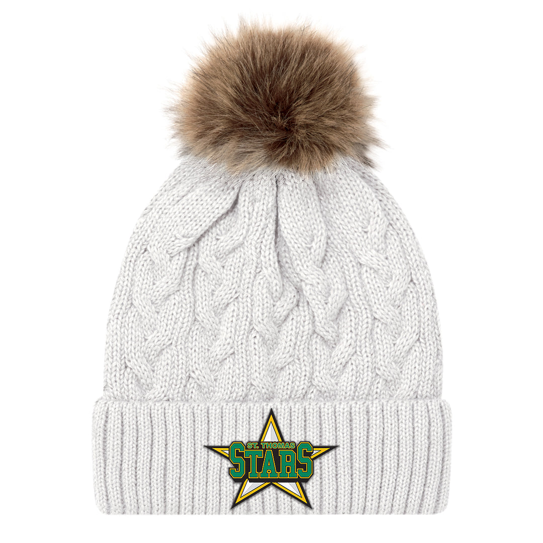 St. Thomas Stars Adult Primary Cuffed Knit Toque with Pom