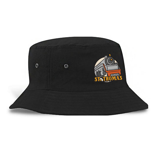 St. Thomas Adult Train Brushed Cotton Twill Bucket Hat - Black