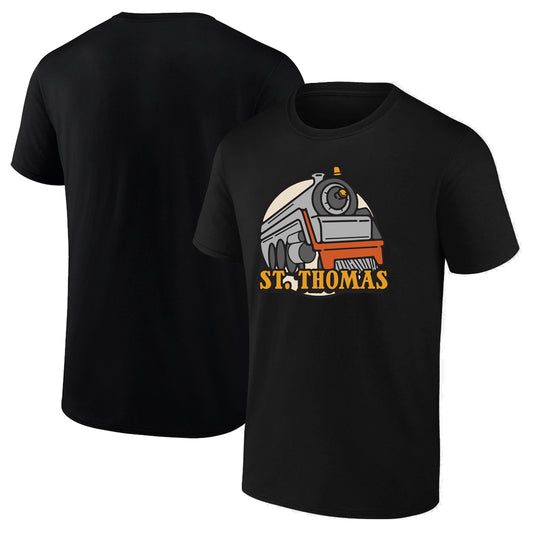 St. Thomas Adult Train Short Sleeve T-Shirt - Black