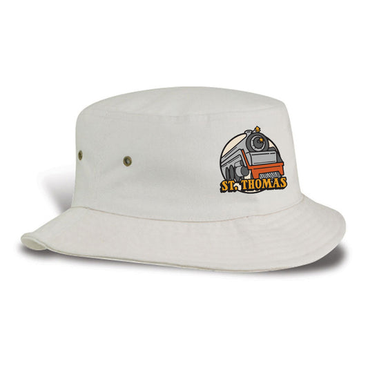 St. Thomas Adult Train Brushed Cotton Twill Bucket Hat - Stone