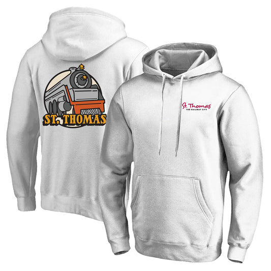 St. Thomas Adult Train Hooded Sweatshirt - White