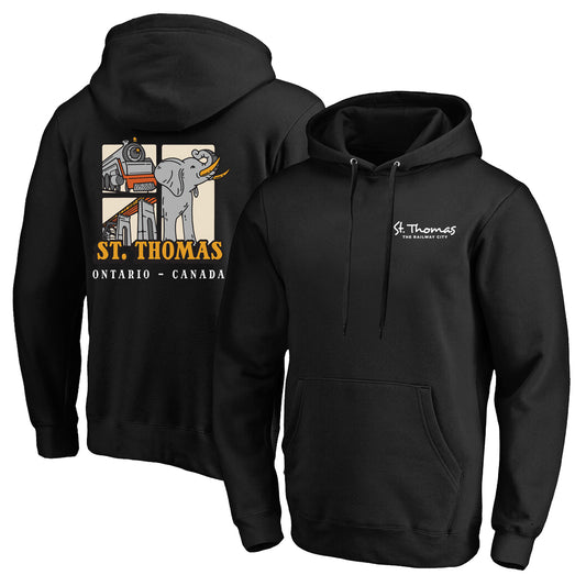 St. Thomas Adult Trio Hooded Sweatshirt - Black