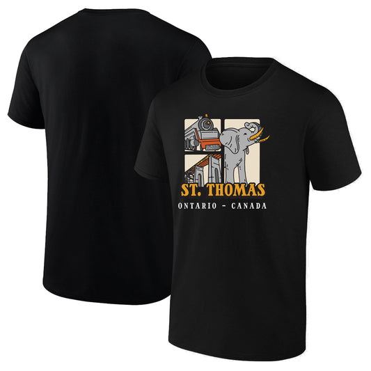 St. Thomas Adult Trio Short Sleeve T-Shirt - Black