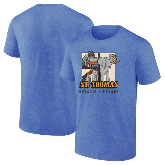 St. Thomas Adult Trio Short Sleeve T-Shirt - Heather Deep Royal