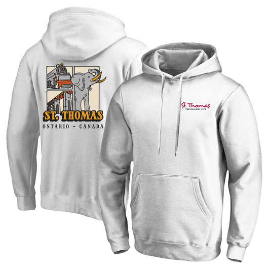 St. Thomas Adult Trio Hooded Sweatshirt - White
