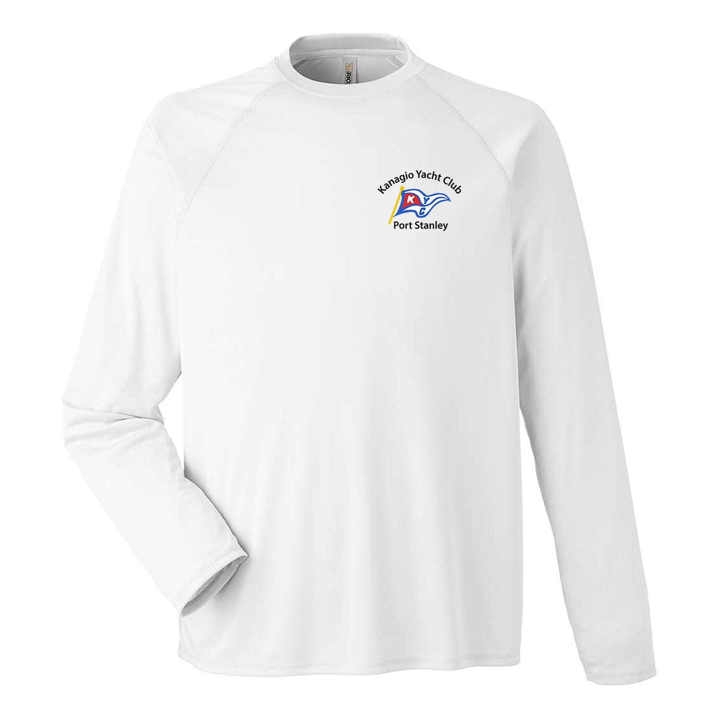 Kanagio Yacht Club Adult Marina Raglan Long Sleeve T-Shirt - White