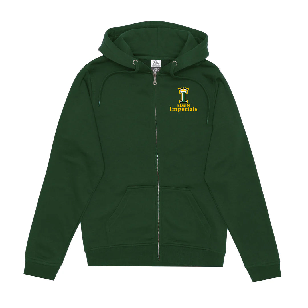 Elgin Imperials Adult Full Zip Sweatshirt - Forest Green