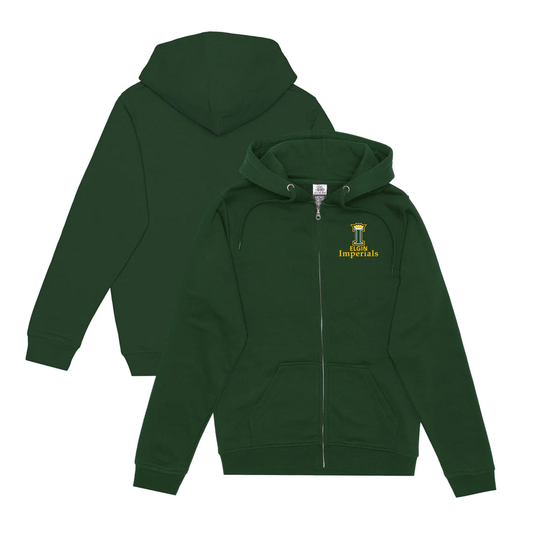 Elgin Imperials Adult Full Zip Sweatshirt - Forest Green