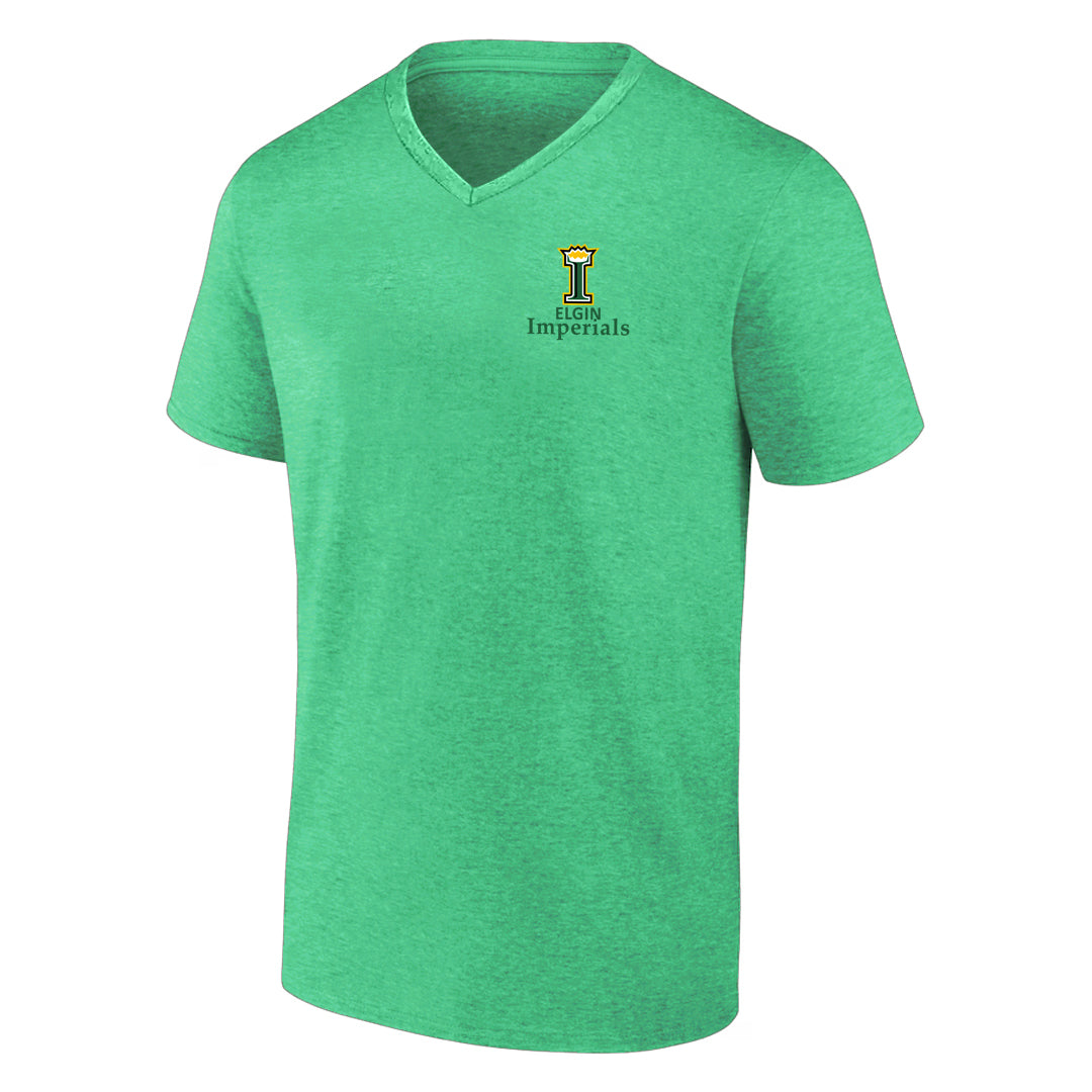 Elgin Imperials Adult Short Sleeve V-Neck T-Shirt - Heather Irish Green