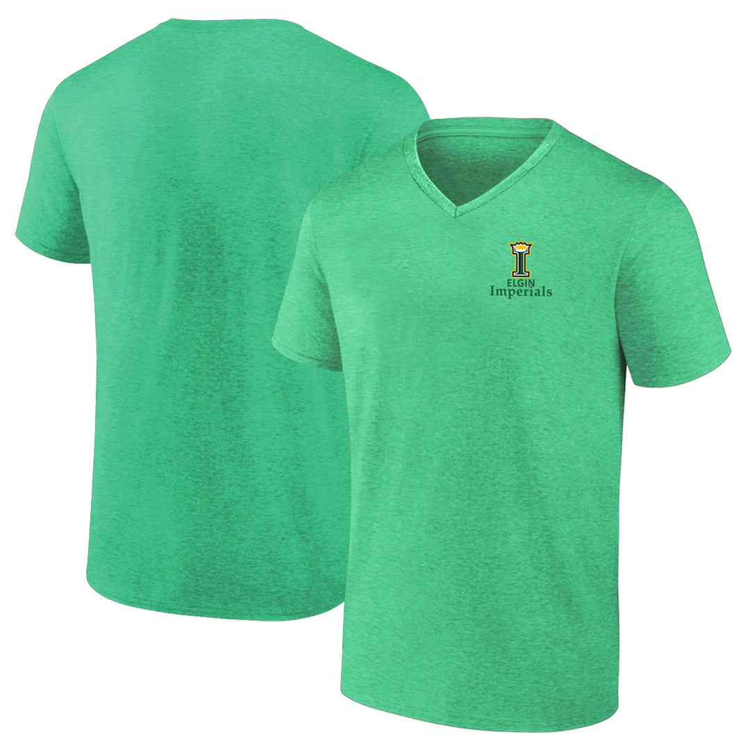 Elgin Imperials Adult Short Sleeve V-Neck T-Shirt - Heather Irish Green