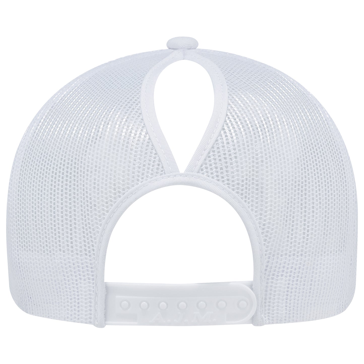 Glen Erie Farms Ladies' Nylon Mesh Ponytail Cap - Farm Hair Don't Care - White