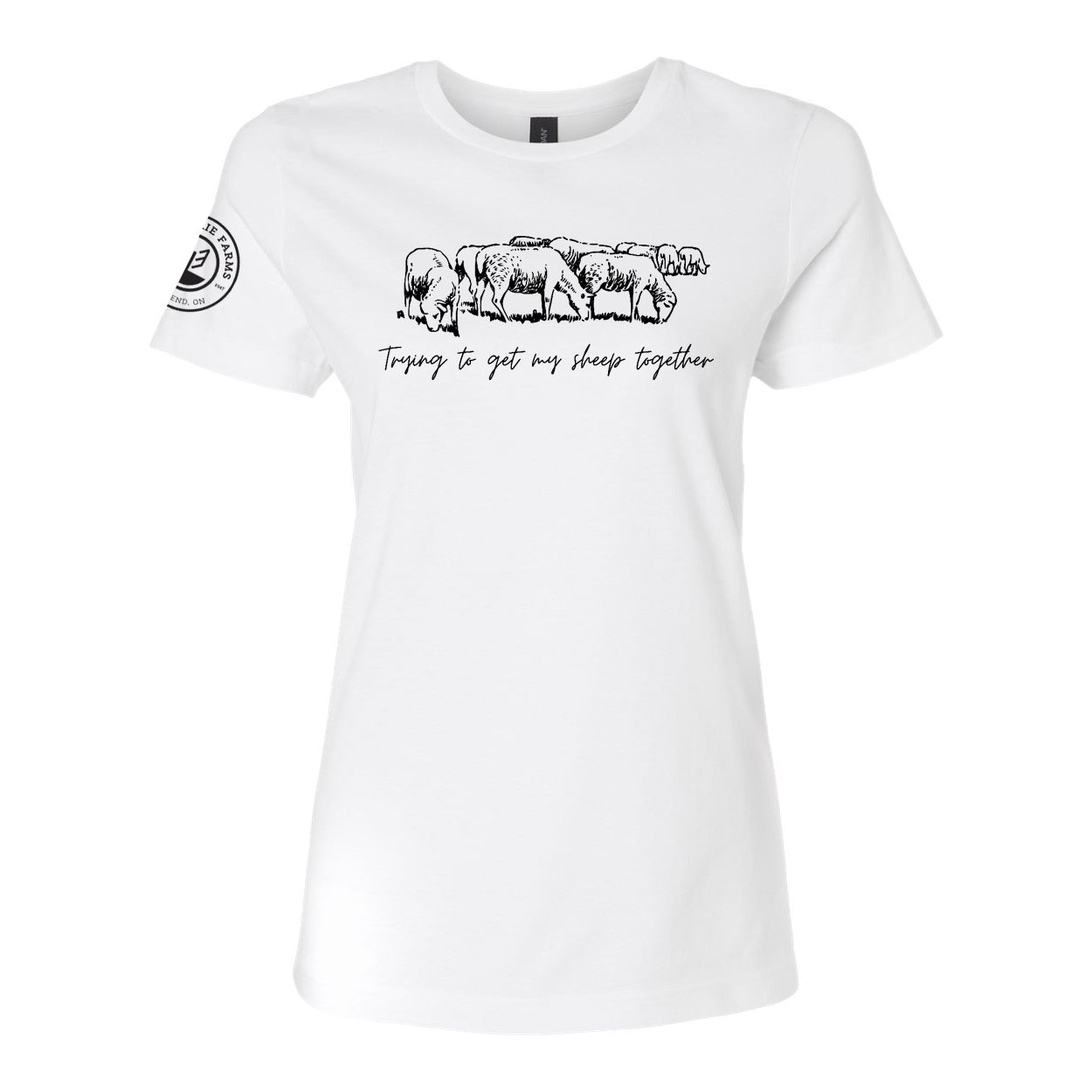 Glen Erie Farms Ladies' Short Sleeve T-Shirt - Trying To Get My Sheep Together