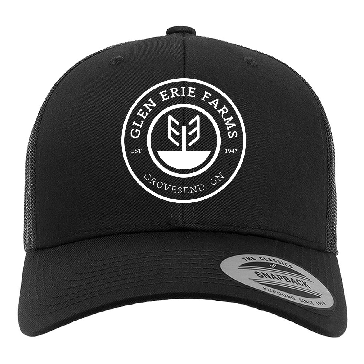 Glen Erie Farms Adult Retro Trucker Cap - Black