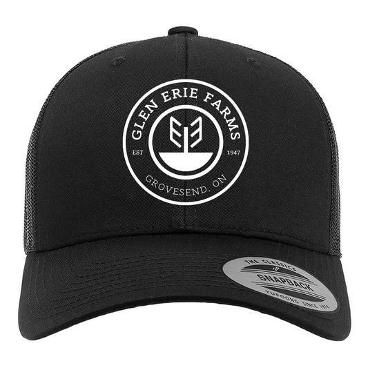 Glen Erie Farms Adult Retro Trucker Cap - Black