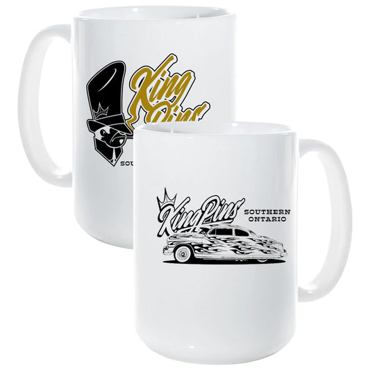 Kingpins 15oz Pearl Coated Coffee Mug - White