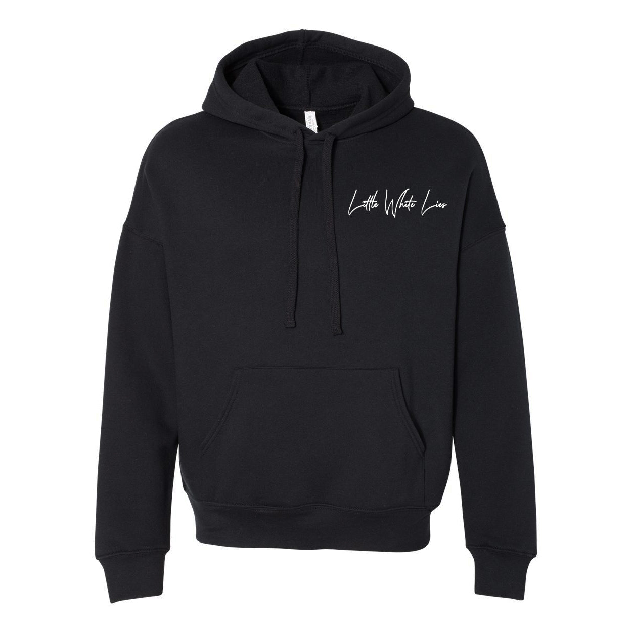Little White Lies Adult Alternate Graphic Drop Shoulder Fleece Hoodie - Black