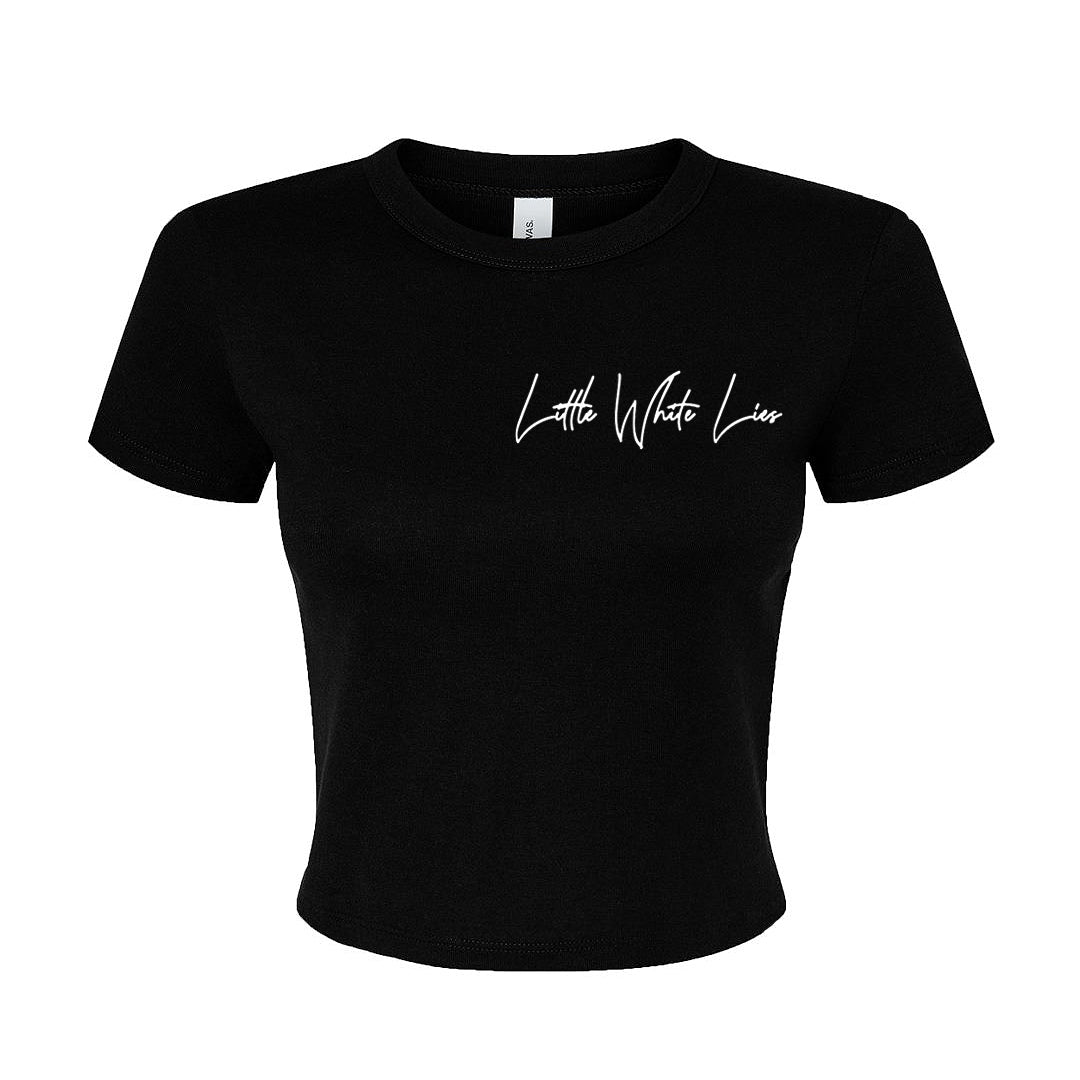 Little White Lies Women's Adult Alternate Graphic Micro Rib Baby T-Shirt - Black