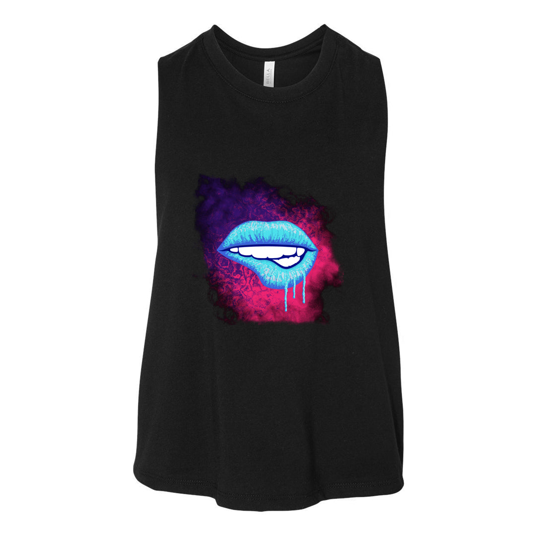 Little White Lies Women's Adult Alternate Graphic Racerback Crop Tank - Black