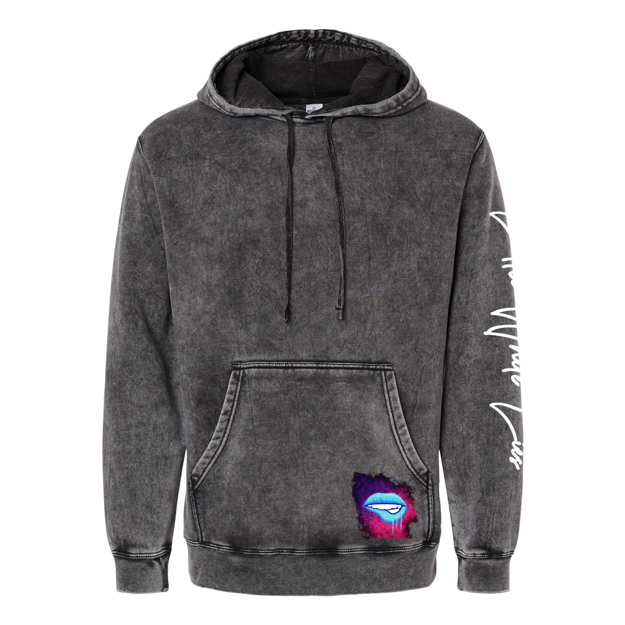 Little White Lies Adult Alternate Graphic Unisex Midweight Mineral Wash Hoodie - Black