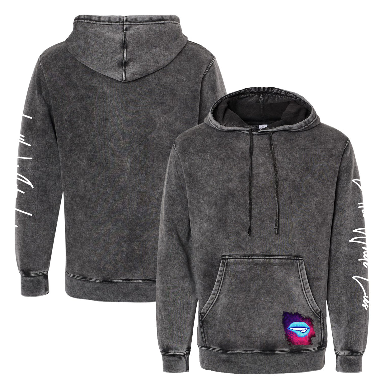 Little White Lies Adult Alternate Graphic Unisex Midweight Mineral Wash Hoodie - Black