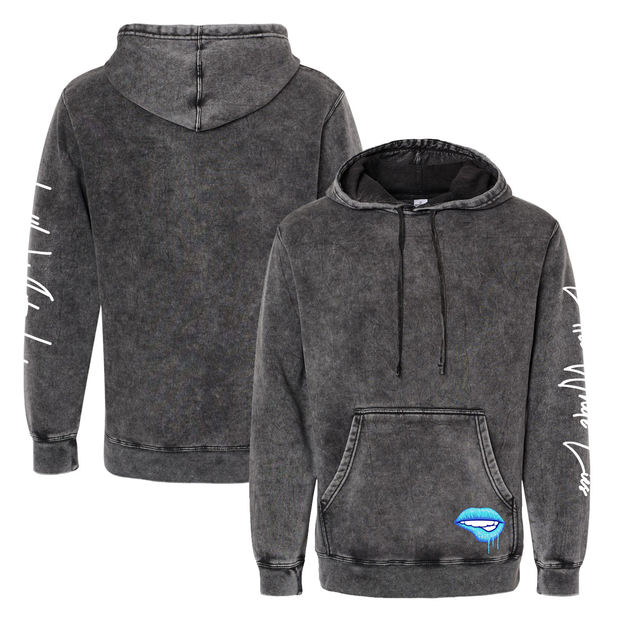 Little White Lies Adult Primary Graphic Unisex Midweight Mineral Wash Hoodie - Black