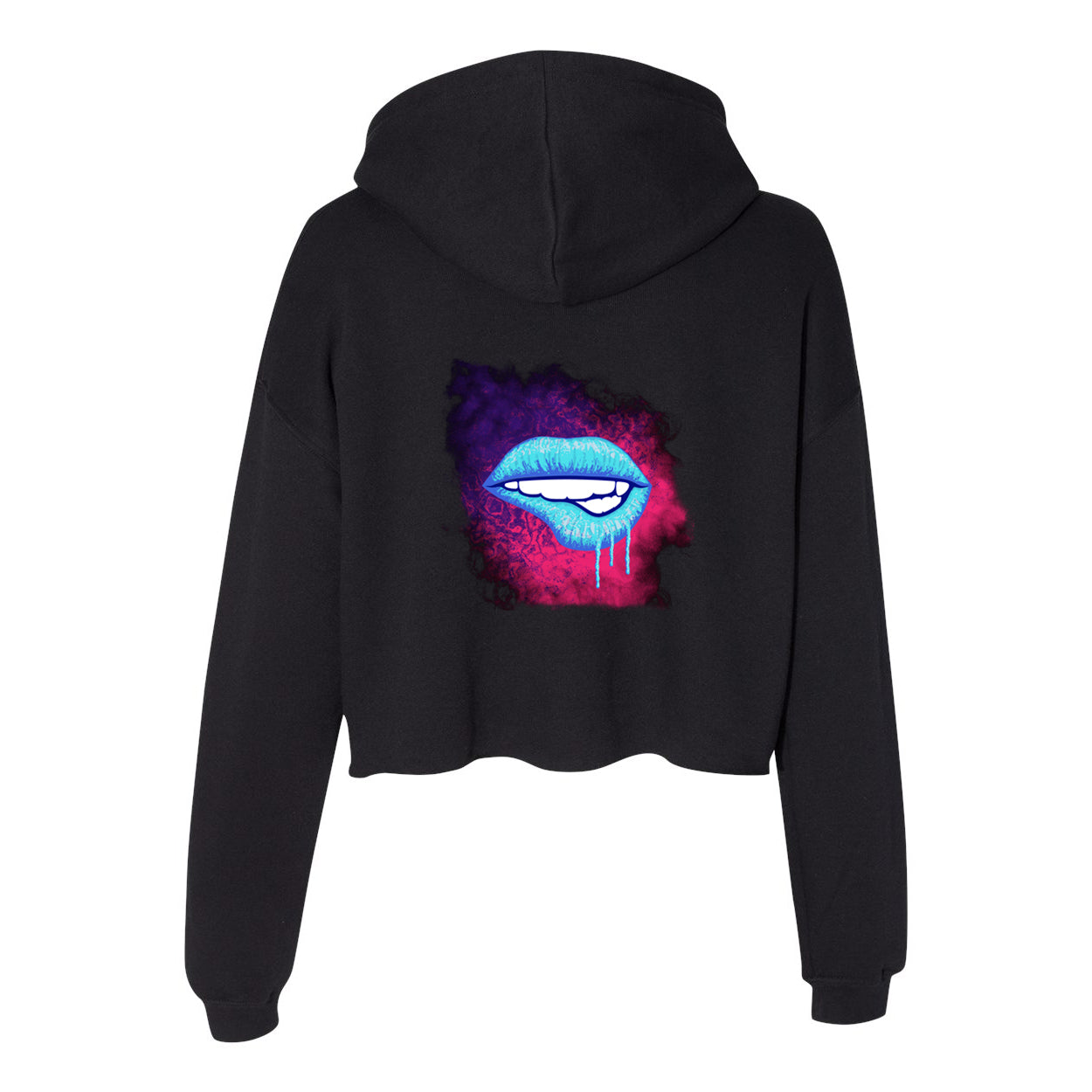 Little White Lies Women's Adult Alternate Graphic Crop Fleece Hoodie - Black