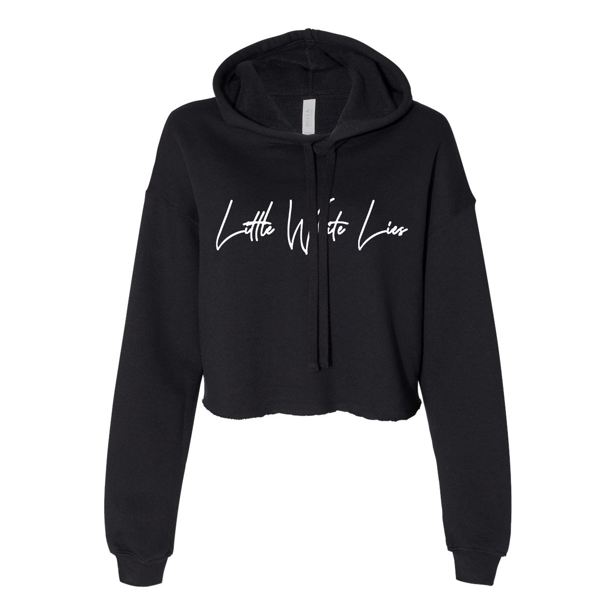 Little White Lies Women's Adult Primary Graphic Crop Fleece Hoodie - Black
