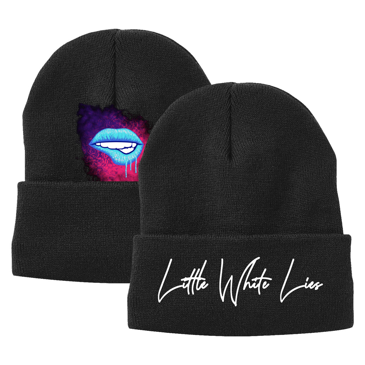 Little White Lies Adult Alternate Graphic Cuffed Knit Toque - Black