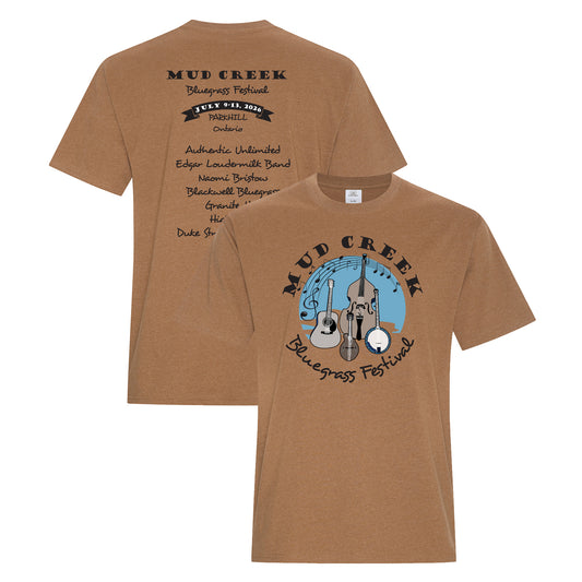Mud Creek Bluegrass Festival Adult Short Sleeve T-Shirt - Caramel