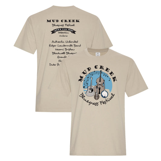 Mud Creek Bluegrass Festival Adult Short Sleeve T-Shirt - Sand