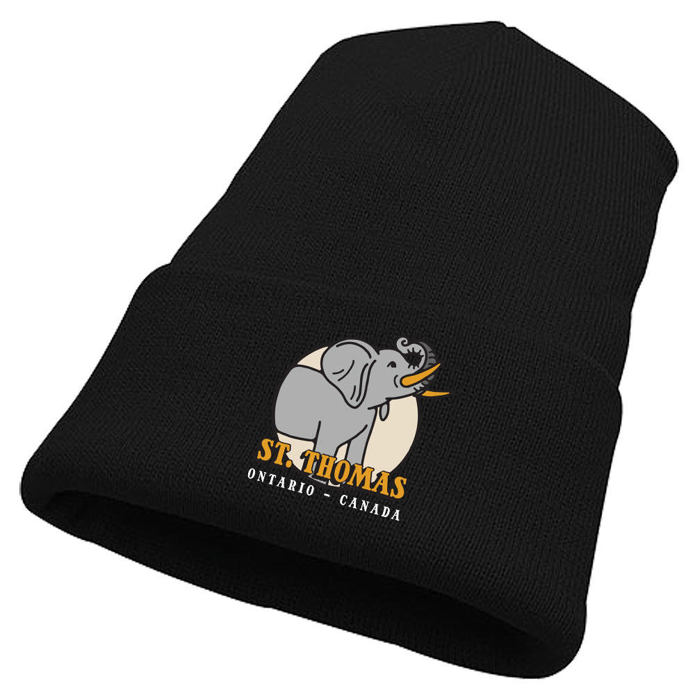 St. Thomas Adult Jumbo Acrylic Cuffed Knit Toque - Black