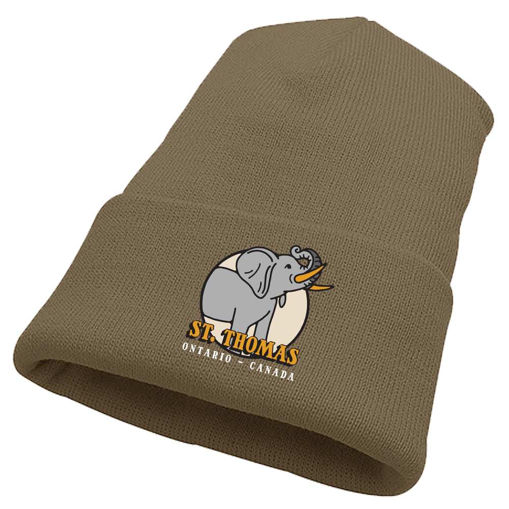 St. Thomas Adult Jumbo Acrylic Cuffed Knit Toque - Camel